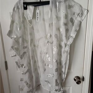Raj Silver Pineapple Print Kimono